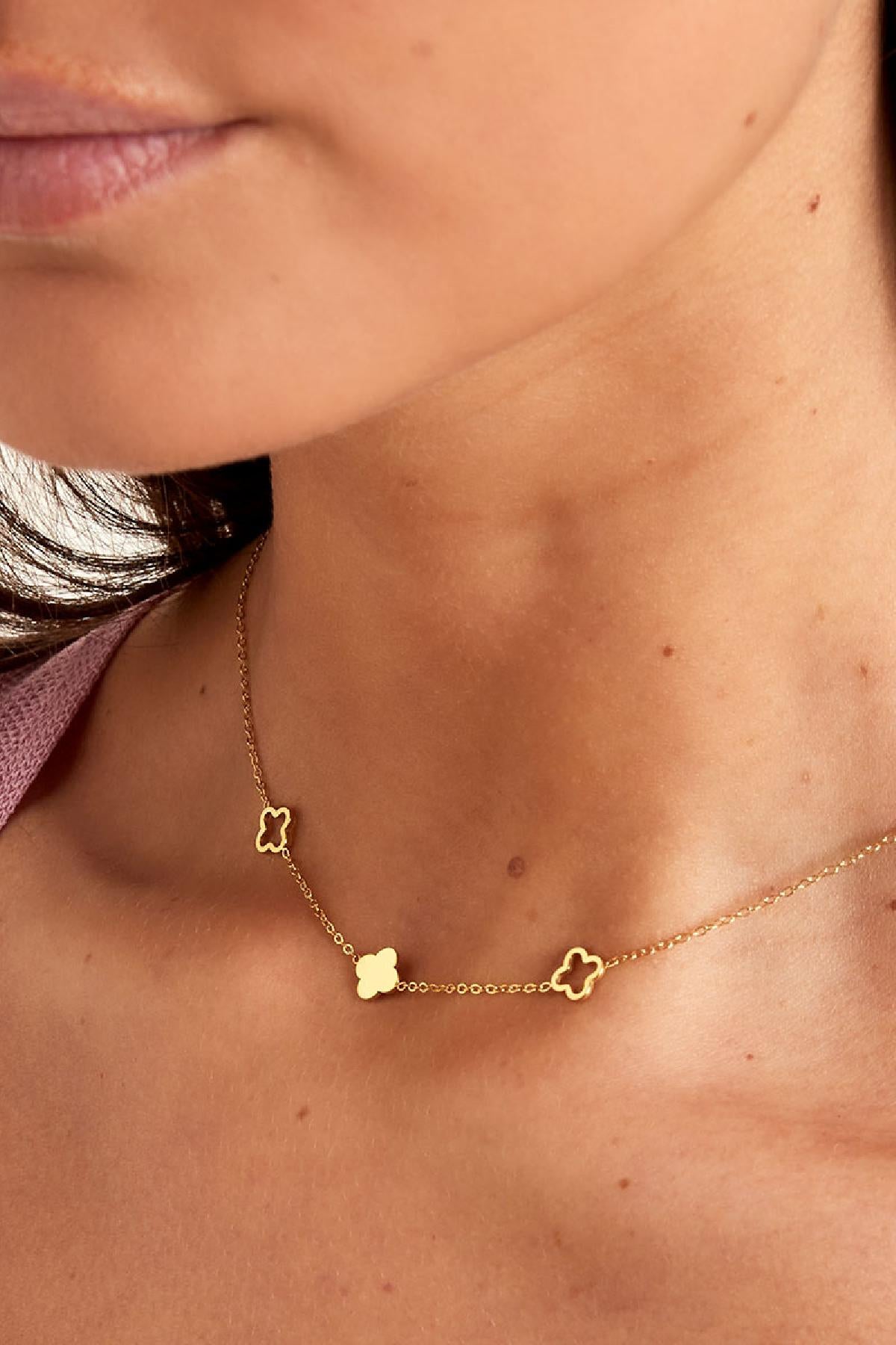 Necklace clovers - Gold Color