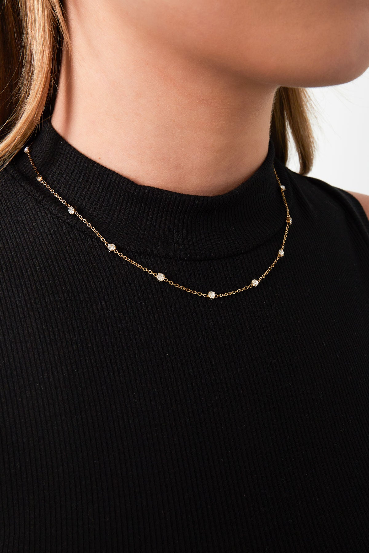 Diamond whisper necklace - Silver color