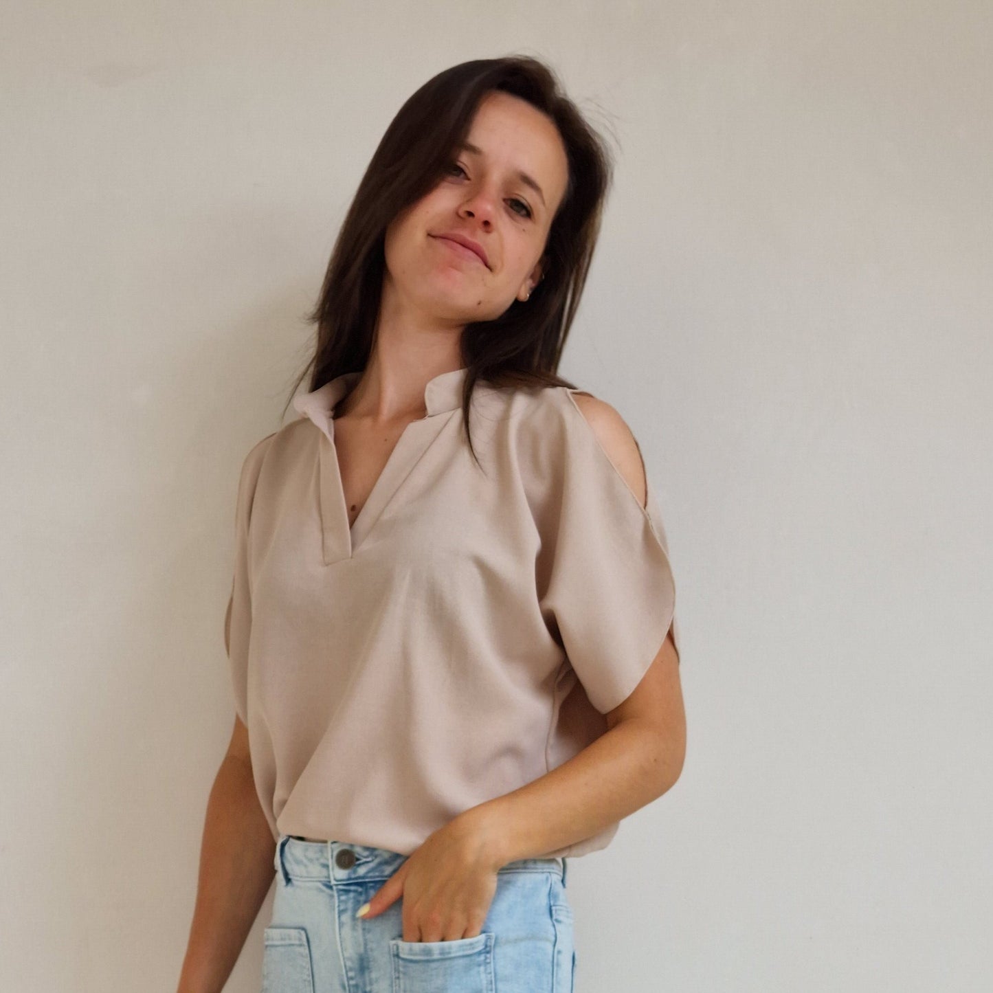 Blouse, beige