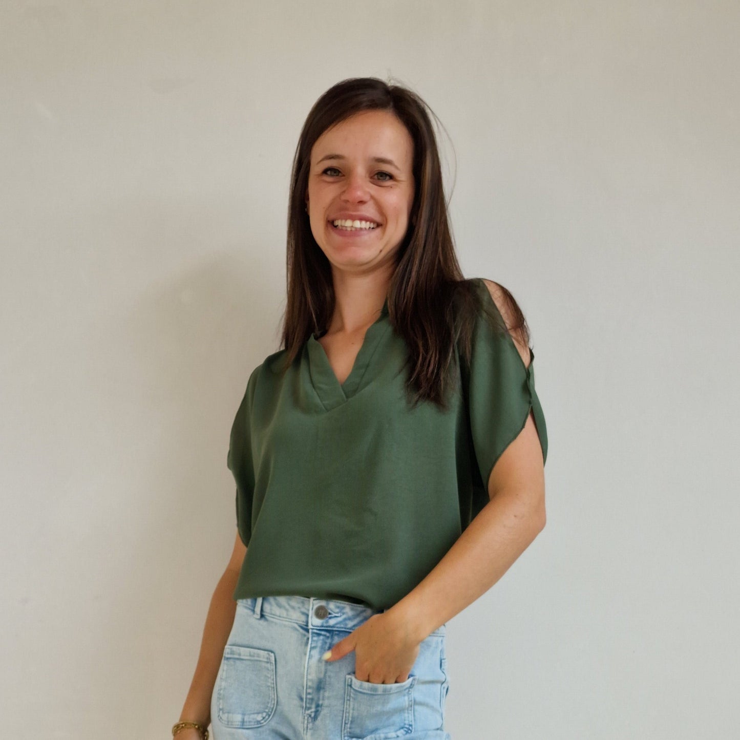 Blouse, kaki