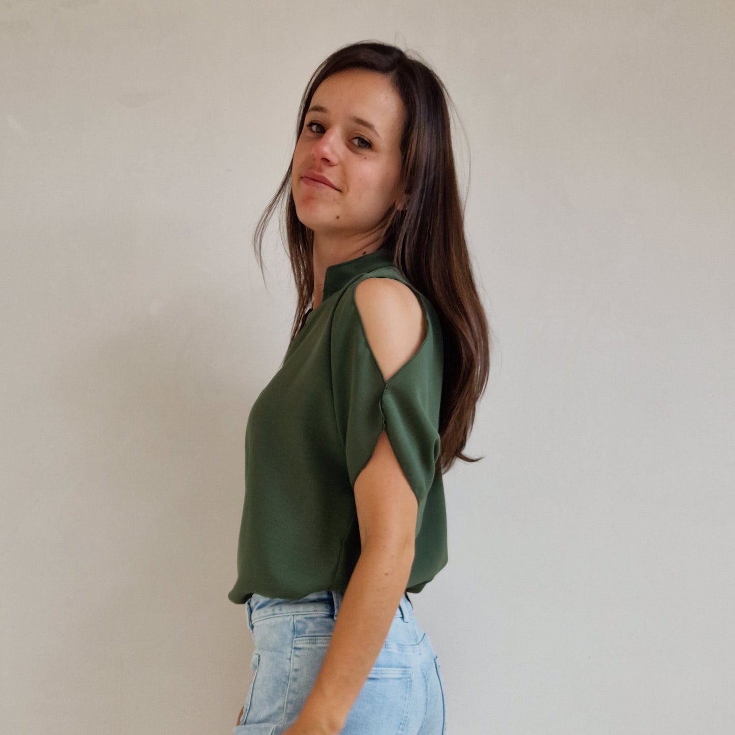 Blouse, kaki