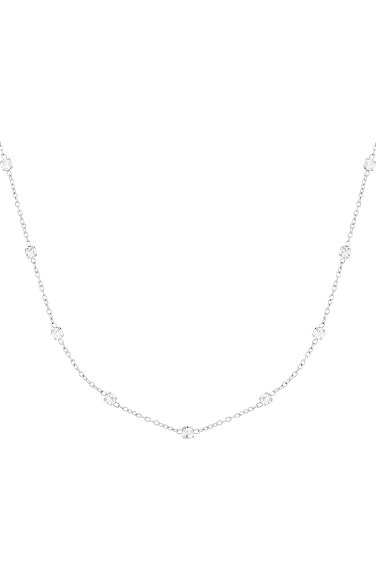 Diamond whisper necklace - Silver color