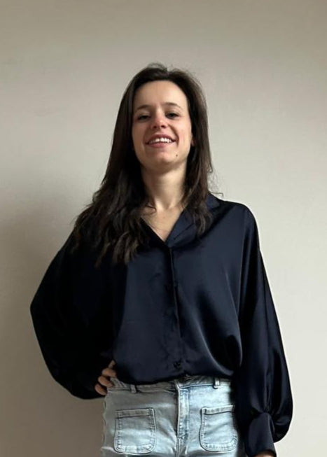 Oversized Satijnen Shirt met Pofmouwen