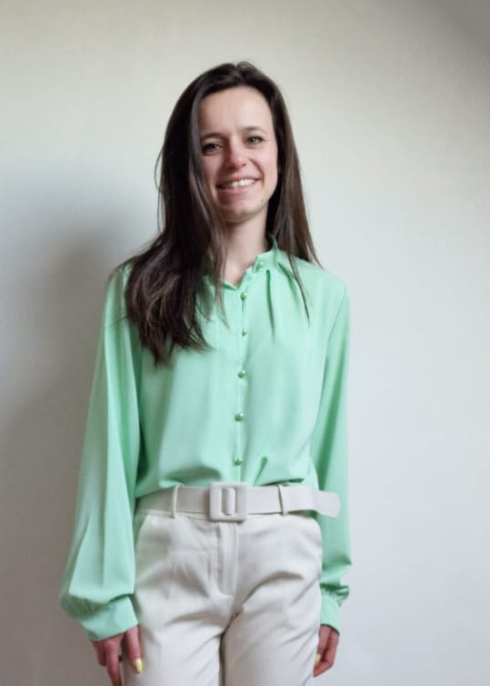 Blouse met Knopen - Aqua