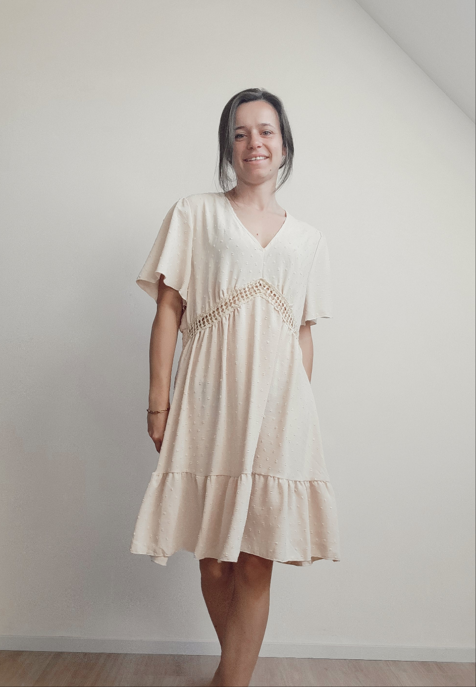 Beige boho dress
