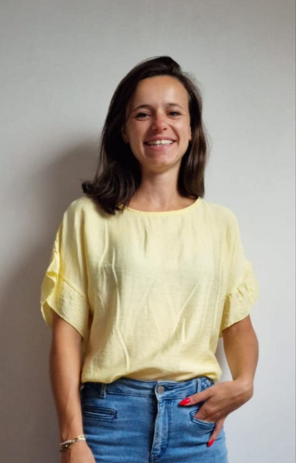 Bloes met vleugelmouwen - Yellow