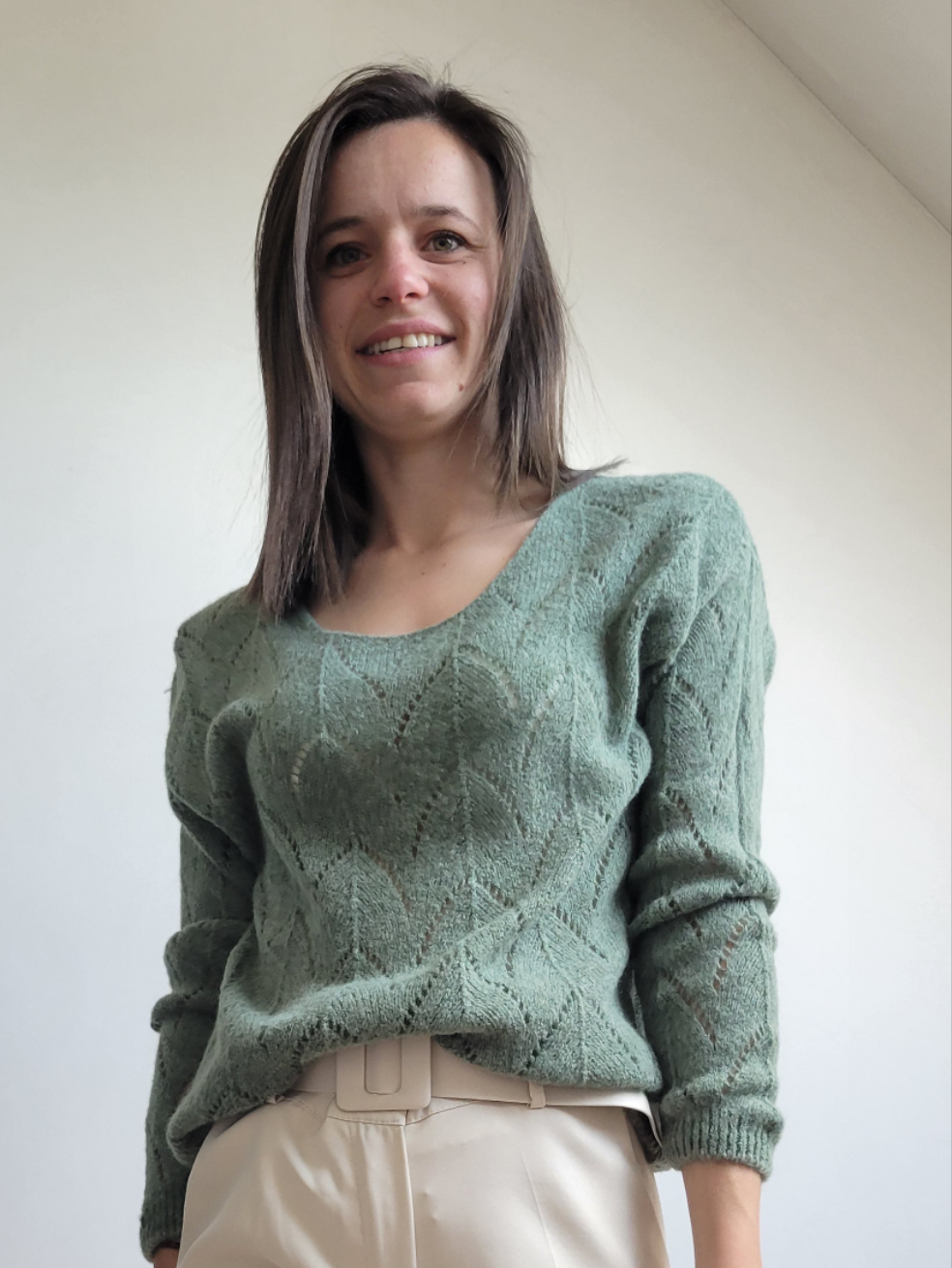 Openwork sweater
