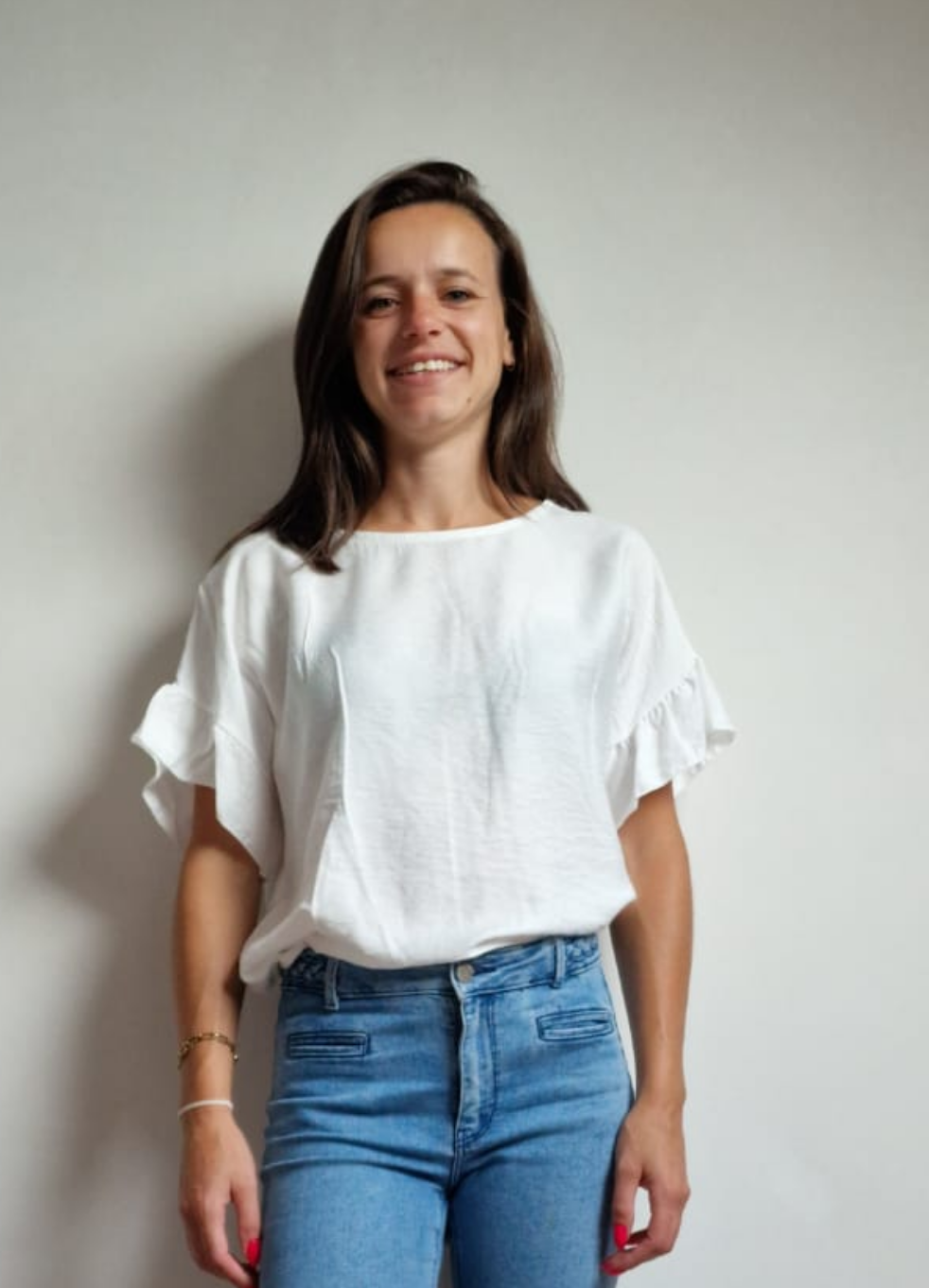 Bloes met vleugelmouwen - White
