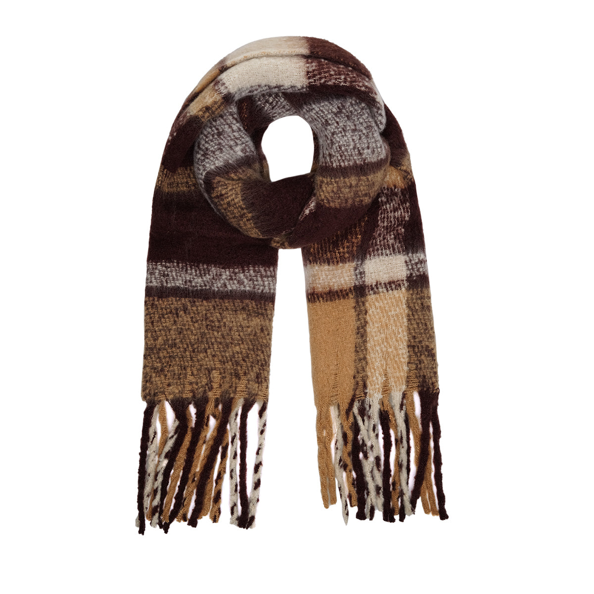 Sjaal geruite kleuren, bruin