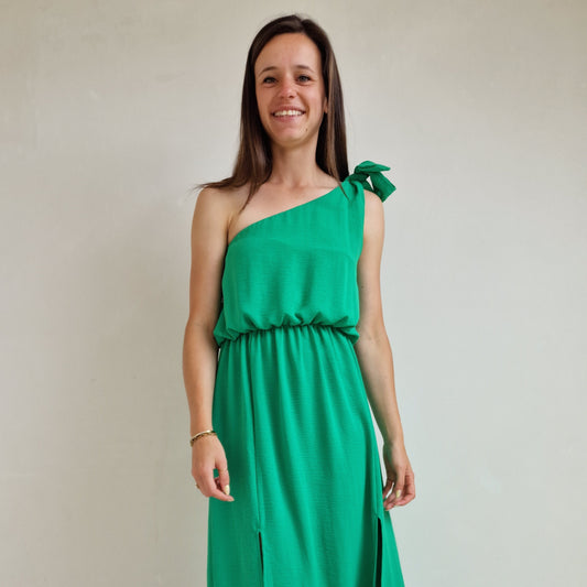 Schouder kleed- green