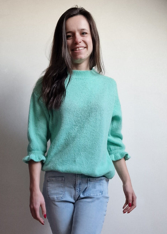Very soft mohair sweater turquoise