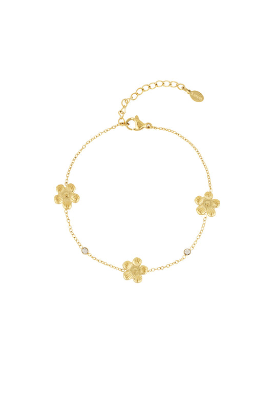 Flower power bracelet - Gold color