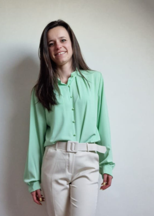 Blouse met Knopen - Aqua