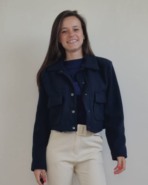 Vest met kraag - blauw