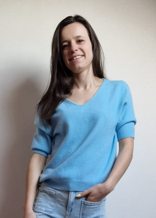Very soft knit sweater, blue