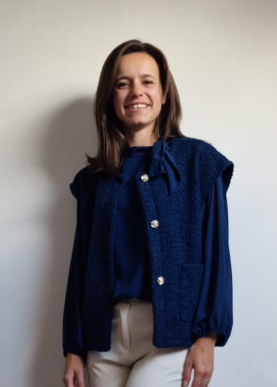 Mouwloos Vest met Gouden Knopen - navy