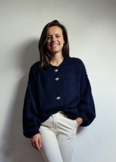 Cardigan met Gouden Knopen - navy