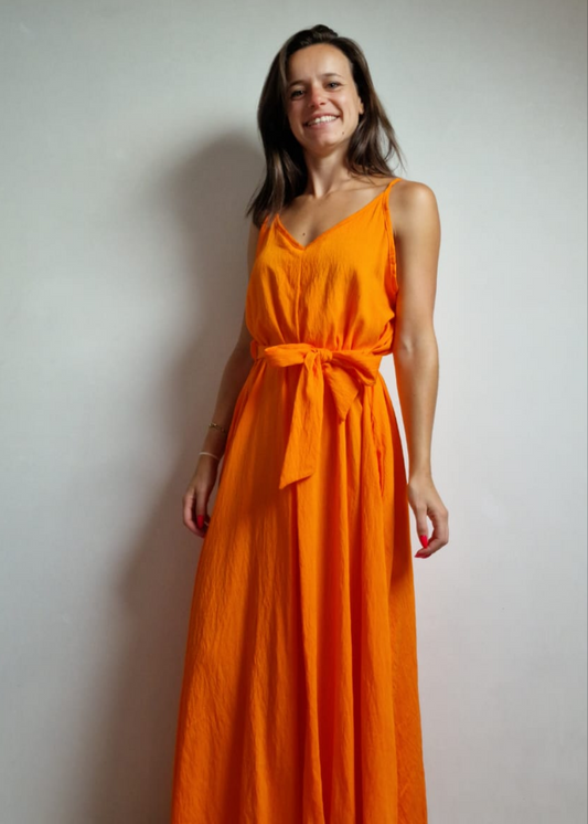 Flowey jurk - Orange