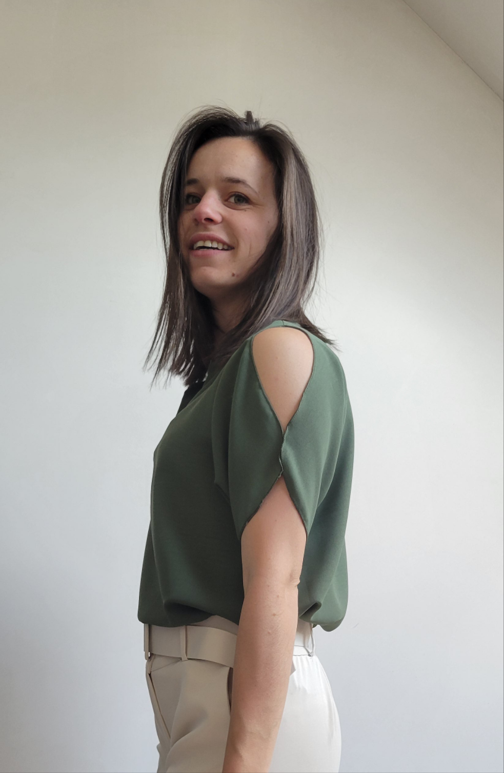Blouse, kaki