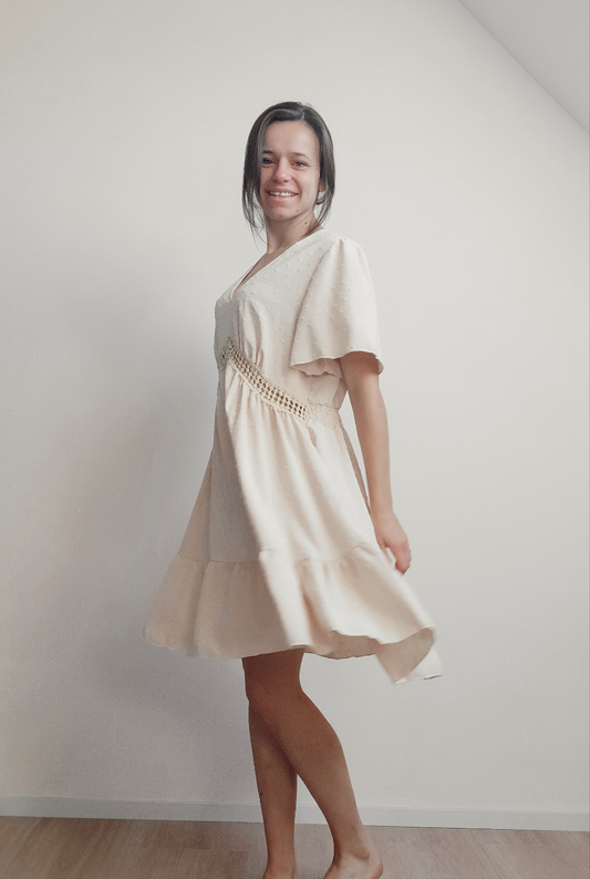 Beige boho dress