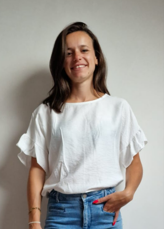 Bloes met vleugelmouwen - White
